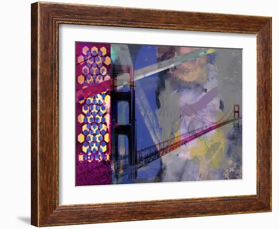 San Francisco Bridge Abstract II-Sisa Jasper-Framed Art Print