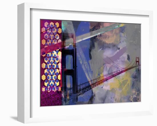 San Francisco Bridge Abstract II-Sisa Jasper-Framed Art Print