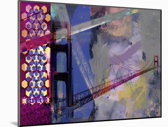 San Francisco Bridge Abstract II-Sisa Jasper-Mounted Art Print