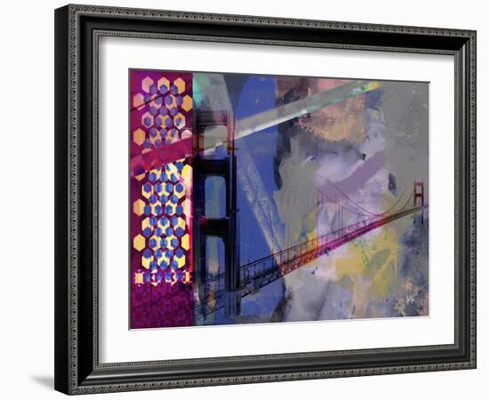 San Francisco Bridge Abstract II-Sisa Jasper-Framed Art Print