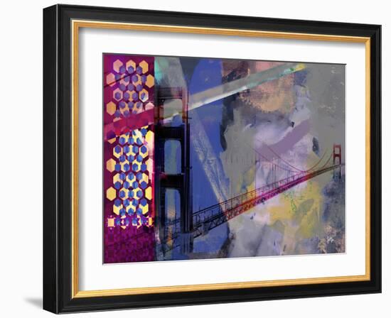 San Francisco Bridge Abstract II-Sisa Jasper-Framed Art Print