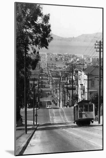 San Francisco, CA Cable Cars on Fillmore St. Hill Photograph - San Francisco, CA-Lantern Press-Mounted Art Print