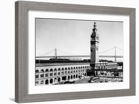 San Francisco, CA Ferry Building Waterfront Photograph - San Francisco, CA-Lantern Press-Framed Art Print