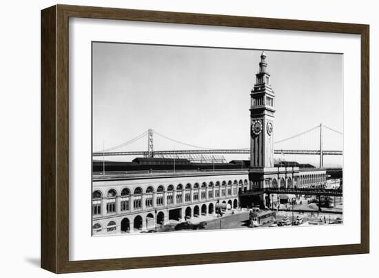 San Francisco, CA Ferry Building Waterfront Photograph - San Francisco, CA-Lantern Press-Framed Art Print