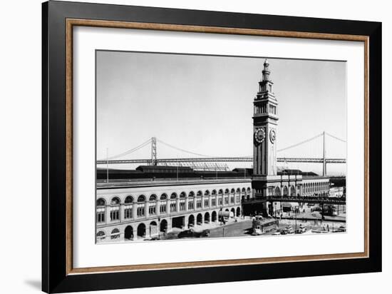 San Francisco, CA Ferry Building Waterfront Photograph - San Francisco, CA-Lantern Press-Framed Art Print