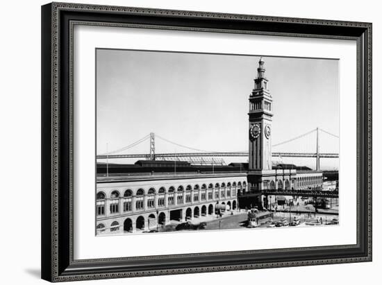 San Francisco, CA Ferry Building Waterfront Photograph - San Francisco, CA-Lantern Press-Framed Art Print