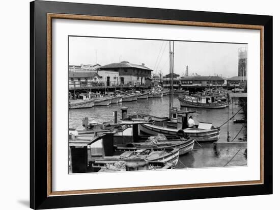 San Francisco, CA Fisherman's Wharf Scene Photograph - San Francisco, CA-Lantern Press-Framed Art Print