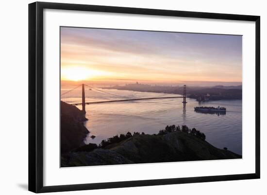 San Francisco, CA, USA: Sunrise View Over The Golden Gate Bridge And The City Of San Francisco-Axel Brunst-Framed Photographic Print