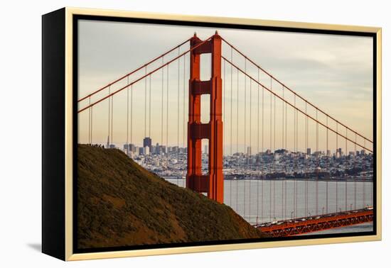 San Francisco, CA, USA: The Golden Gate Bridge Photographed From Conzelman Rd During Sunset-Axel Brunst-Framed Premier Image Canvas