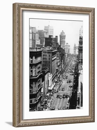 San Francisco, CA View of Market Street Photograph - San Francisco, CA-Lantern Press-Framed Art Print