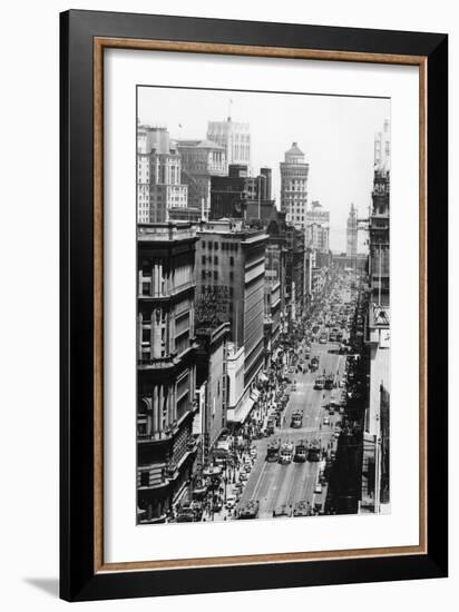 San Francisco, CA View of Market Street Photograph - San Francisco, CA-Lantern Press-Framed Art Print