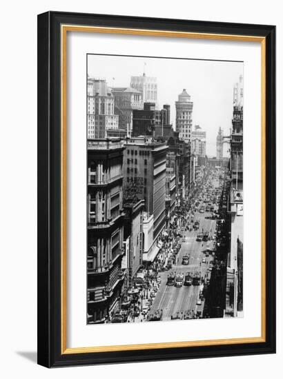 San Francisco, CA View of Market Street Photograph - San Francisco, CA-Lantern Press-Framed Art Print