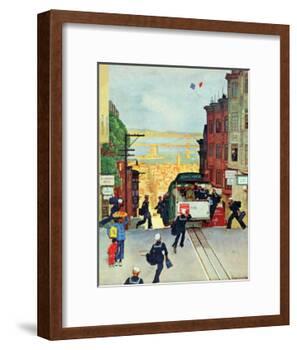 "San Francisco Cable Car," September 29, 1945-Mead Schaeffer-Framed Giclee Print