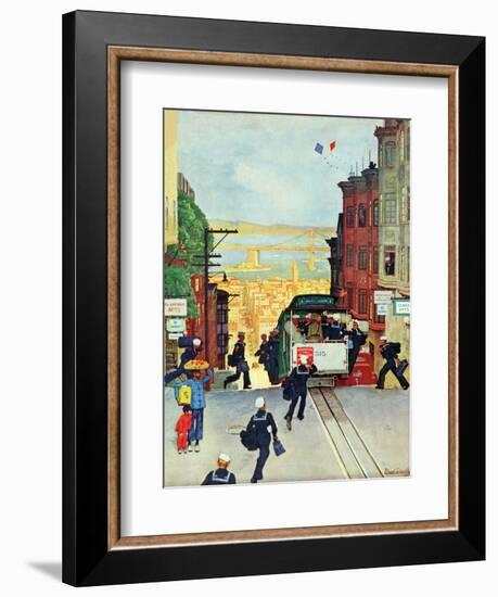 "San Francisco Cable Car," September 29, 1945-Mead Schaeffer-Framed Giclee Print