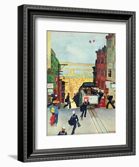 "San Francisco Cable Car," September 29, 1945-Mead Schaeffer-Framed Giclee Print