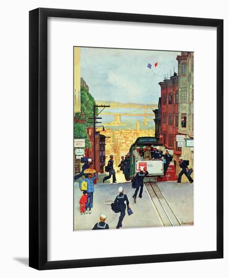 "San Francisco Cable Car," September 29, 1945-Mead Schaeffer-Framed Giclee Print