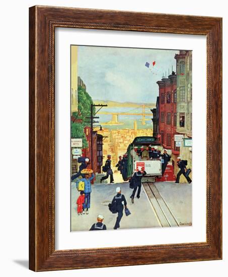 "San Francisco Cable Car," September 29, 1945-Mead Schaeffer-Framed Giclee Print