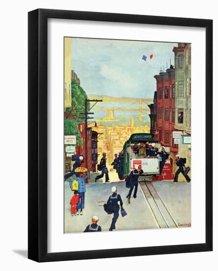 "San Francisco Cable Car," September 29, 1945-Mead Schaeffer-Framed Giclee Print