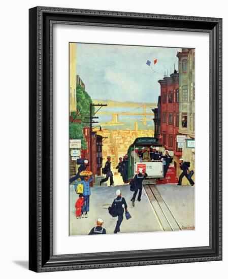 "San Francisco Cable Car," September 29, 1945-Mead Schaeffer-Framed Giclee Print