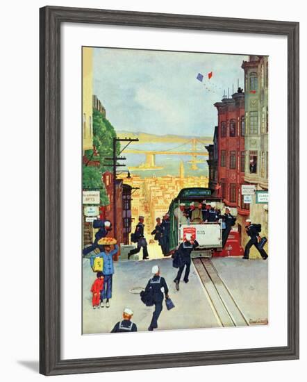 "San Francisco Cable Car," September 29, 1945-Mead Schaeffer-Framed Giclee Print