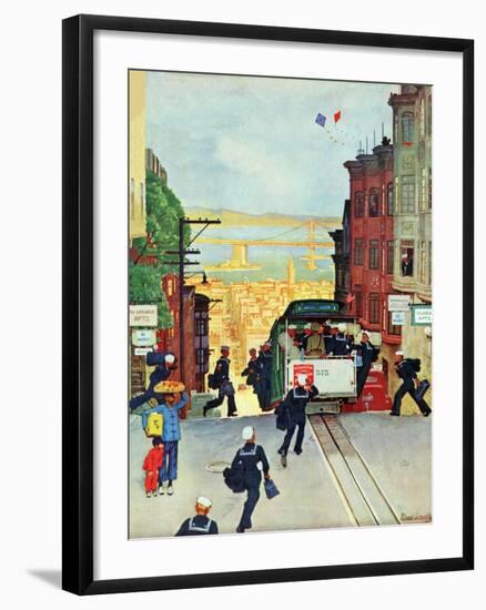 "San Francisco Cable Car," September 29, 1945-Mead Schaeffer-Framed Giclee Print