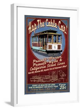 San Francisco, California - Cable Car-Lantern Press-Framed Art Print