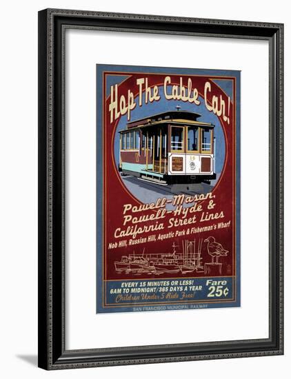 San Francisco, California - Cable Car-Lantern Press-Framed Art Print