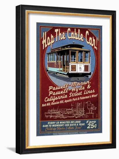 San Francisco, California - Cable Car-Lantern Press-Framed Art Print