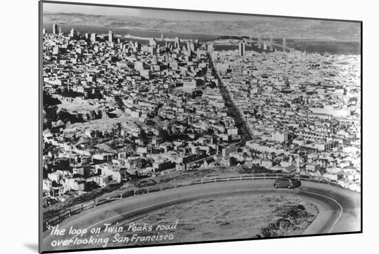 San Francisco, California - City Aerial from Twin Peaks Road Loop-Lantern Press-Mounted Art Print