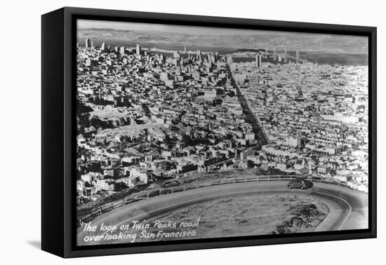 San Francisco, California - City Aerial from Twin Peaks Road Loop-Lantern Press-Framed Stretched Canvas