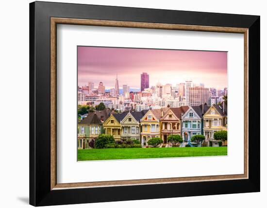 San Francisco, California Cityscape at Alamo Square.-SeanPavonePhoto-Framed Photographic Print