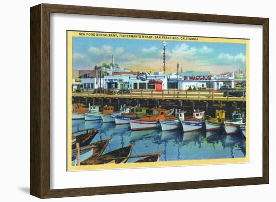 San Francisco, California - Dimaggio's Restaurant on Fisherman's Wharf-Lantern Press-Framed Art Print