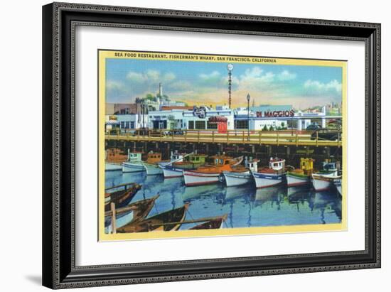 San Francisco, California - Dimaggio's Restaurant on Fisherman's Wharf-Lantern Press-Framed Art Print