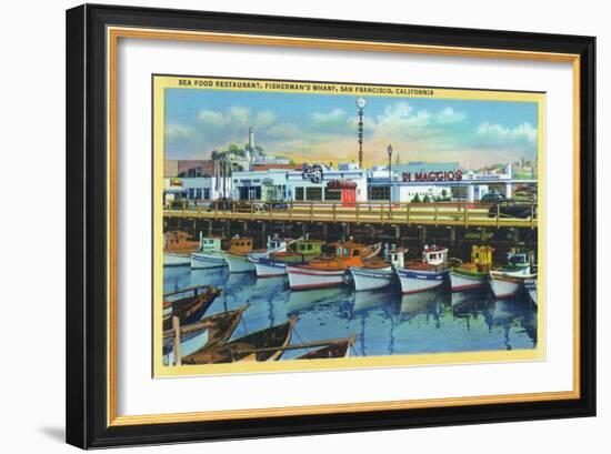 San Francisco, California - Dimaggio's Restaurant on Fisherman's Wharf-Lantern Press-Framed Art Print