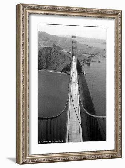 San Francisco, California - Golden Gate Bridge from Bridge Pinnacle-Lantern Press-Framed Art Print