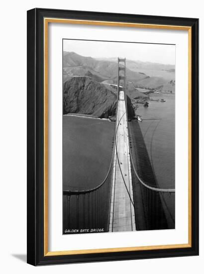 San Francisco, California - Golden Gate Bridge from Bridge Pinnacle-Lantern Press-Framed Art Print