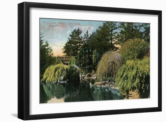 San Francisco, California - Golden Gate Park, View of Alvin Lake-Lantern Press-Framed Art Print