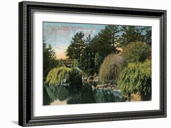 San Francisco, California - Golden Gate Park, View of Alvin Lake-Lantern Press-Framed Art Print