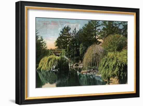 San Francisco, California - Golden Gate Park, View of Alvin Lake-Lantern Press-Framed Art Print