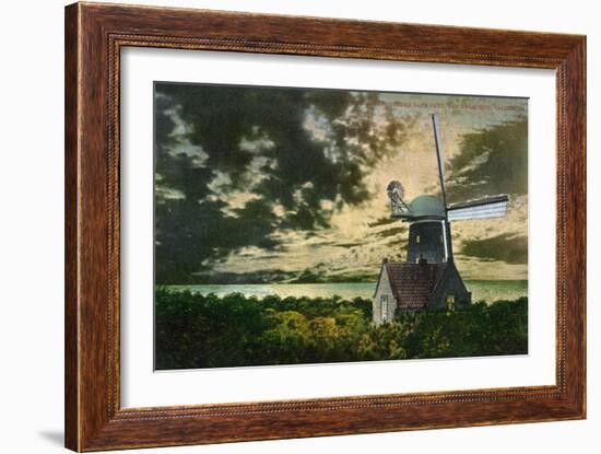 San Francisco, California - Golden Gate Park Windmill in the Moonlight-Lantern Press-Framed Art Print