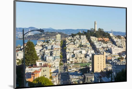 San Francisco, California, hills of the city and Coit Tower in sunshine.-Bill Bachmann-Mounted Photographic Print