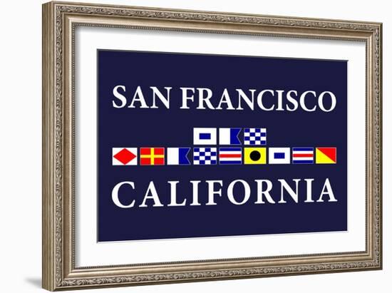 San Francisco, California - Nautical Flags-Lantern Press-Framed Art Print