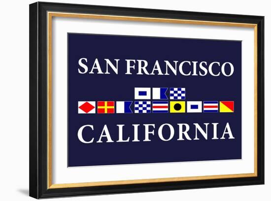 San Francisco, California - Nautical Flags-Lantern Press-Framed Art Print