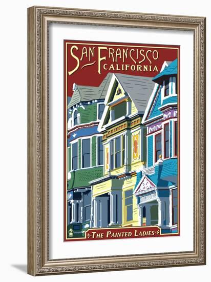 San Francisco, California - Painted Ladies-Lantern Press-Framed Art Print