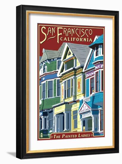 San Francisco, California - Painted Ladies-Lantern Press-Framed Art Print