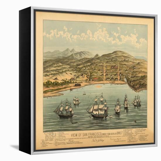 San Francisco, California - Panoramic Map No. 1-Lantern Press-Framed Stretched Canvas