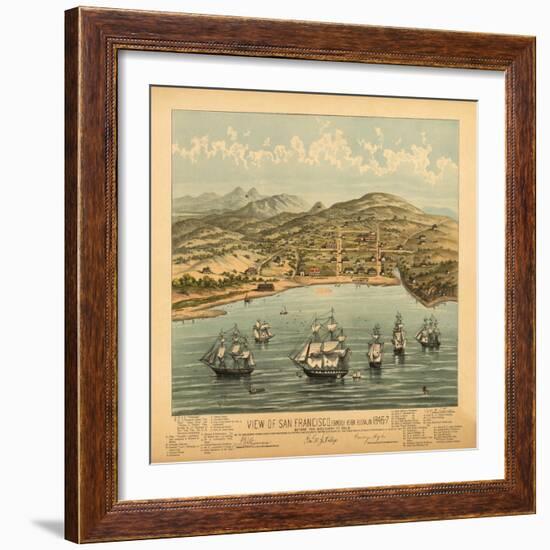 San Francisco, California - Panoramic Map No. 1-Lantern Press-Framed Art Print