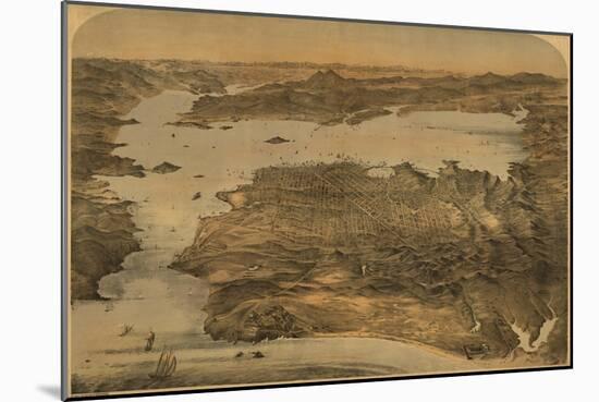 San Francisco, California - Panoramic Map No. 3-Lantern Press-Mounted Art Print