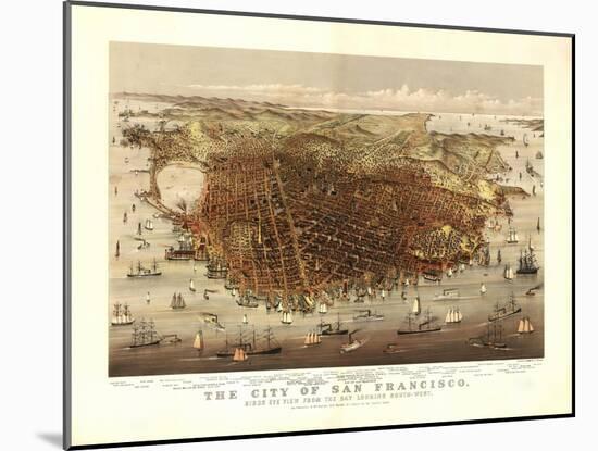 San Francisco, California - Panoramic Map No. 4-Lantern Press-Mounted Art Print