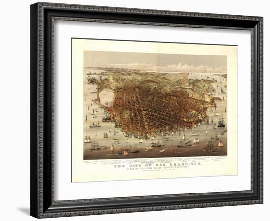 San Francisco, California - Panoramic Map No. 4-Lantern Press-Framed Art Print